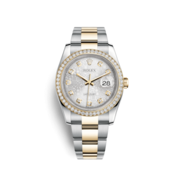 Rolex Datejust 36 Rolesor Yellow Diamond / Oyster / Silver Computer