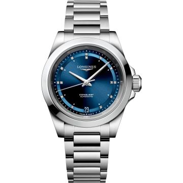 Longines Conquest 34 Stainless Steel / Blue - Diamond / Bracelet