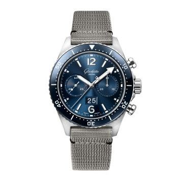 Glashütte Original SeaQ Chronograph Stainless Steel / Blue / Synthetic - Pin