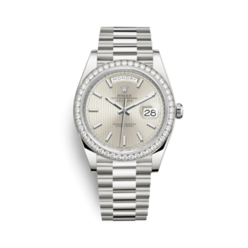 Rolex Day-Date 40 White Gold - Diamond / Silver Tuxedo