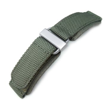 22mm Military Green Honeycomb Nylon Velcro Watch Strap - 29mm