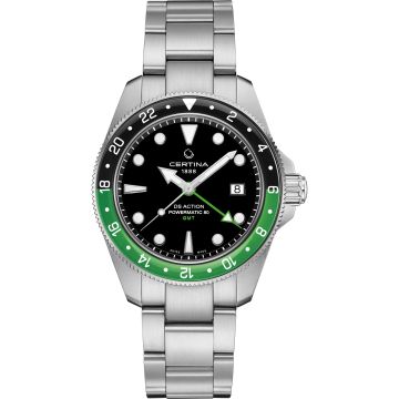 Certina DS Acition GMT Powermatic 80 Stainless Steel / Black / Bracelet