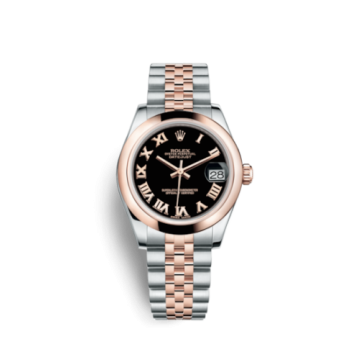 Rolex Datejust 31 Rolesor Everose Domed / Jubilee / Black Roman