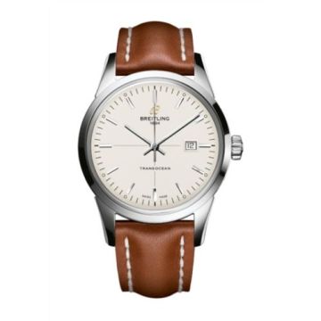 Breitling Transocean Stainless Steel / Silver / Calf / Pin