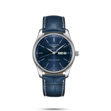 Longines Master Collection 40mm Annual Calendar Stainless Steel / Blue / Alligator