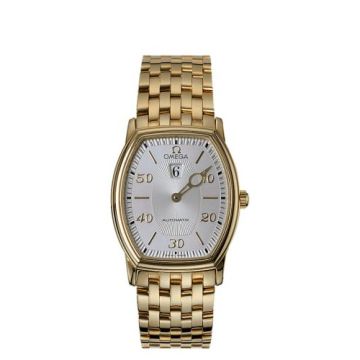 Omega De Ville Tonneau Automatic Jump Hour Yellow Gold / Silver / Bracelet