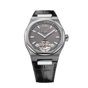 Girard-Perregaux Laureato 45 Tourbillon Titanium / White Gold / Grey / Alligator