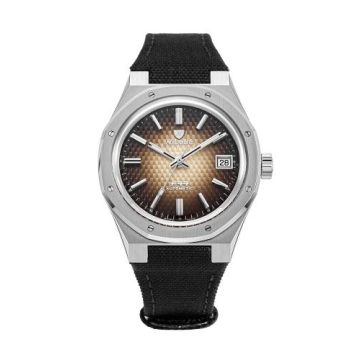 Nivada Grenchen F77 Date Stainless Steel / Brown Smoked / Velcro