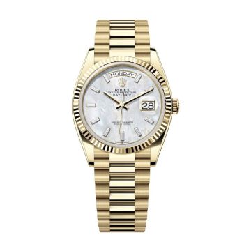 Rolex Day-Date 36 Yellow Gold / Fluted / MOP - Baguette / President