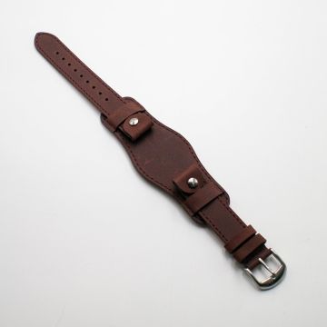 Crazy Horse Mahogany Brown Bund Watch Strap - 20mm