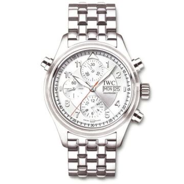 IWC Schaffhausen Pilot's Watch Spitfire Double Chronograph Stainless Steel / Silver / Italian / Bracelet