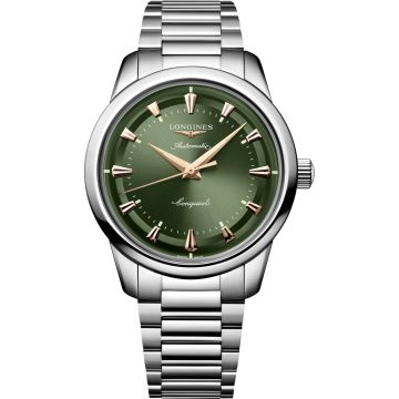 Longines Conquest Heritage 40 Stainless Steel / Green / Bracelet