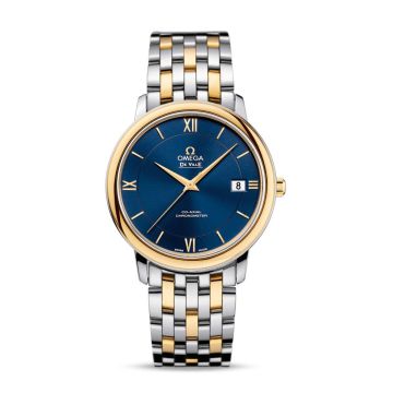 Omega De Ville Prestige Co-Axial 36.8 Stainless Steel / Yellow Gold / Blue / Bracelet
