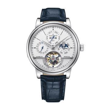 Jaeger-LeCoultre Master Grande Tradition Tourbillon Cylindrique Quantième Perpétuel Platinum - Diamond / Blue
