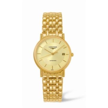 Longines Presence 34.5 Automatic Yellow Stick Yellow Bracelet