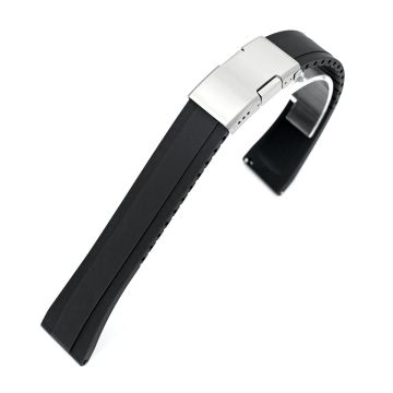 Quick Release FKM27 Black Titanium Slinea Clasp FKM Rubber watch strap, 20mm or 22mm - 20mm