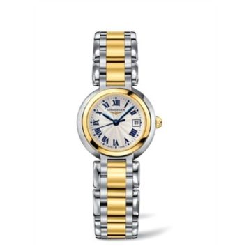 Longines PrimaLuna Quartz 26.5 Stainless Steel / Yellow Gold / Silver - Roman / Bracelet