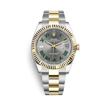 Rolex Datejust 41 Rolesor Yellow Fluted / Oyster / Slate - Roman