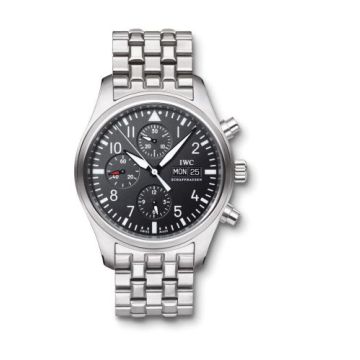 IWC Schaffhausen Pilot's Watch Chronograph Stainless Steel / Black / Bracelet