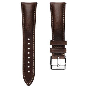 Original Vintage Highley Genuine Leather Watch Strap - Chocolate Brown - 19mm