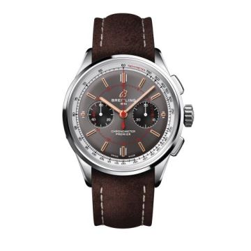 Breitling Premier B01 Chronograph 42 Stainless Steel / Wheels and Waves  / Nubuck / Folding