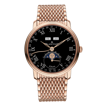 Blancpain Villeret Quantieme Complet 8 Jours Red Gold / Black Enamel / Bracelet