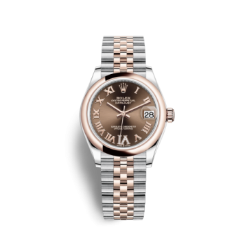 Rolex Datejust 31 Stainless Steel / Rose Gold / Domed / Chocolate - Roman / Jubilee
