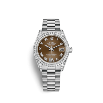 Rolex Datejust 31 White Gold Diamond / President / Bronze Roman
