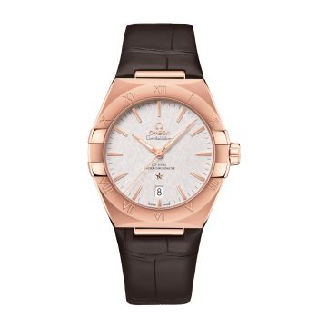 Omega Constellation Master Chronometer 39 Sedna / Silver / Alligator