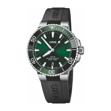Oris Aquis Date 41.5 Stainless Steel / Green / Rubber