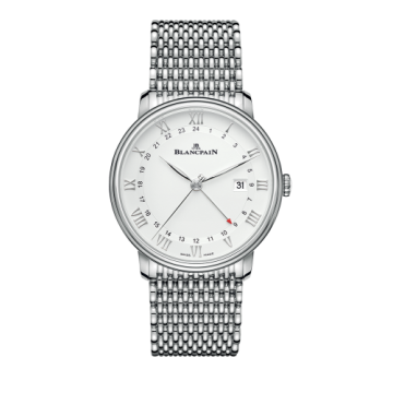 Blancpain Villeret GMT Date Stainless Steel / White / Bracelet