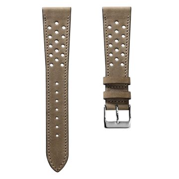 Missouri Perforated Leather Watch Strap - Beige - 20mm