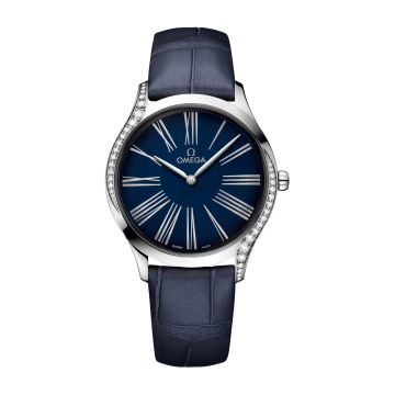 Omega De Ville Trésor 36 Stainless Steel / Blue - Roman / Alligator