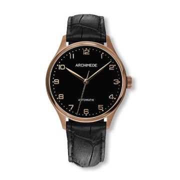 Archimede Klassik 36 Gold PVD / Black / Black Leather