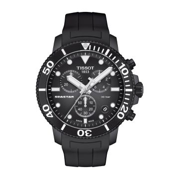 Tissot Seastar 1000 Chronograph Quartz 45.5 PVD / Black / Rubber