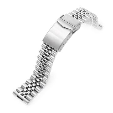 Super-J Louis 20mm Stainless Steel Straight End Bracelet for Watches - 10mm