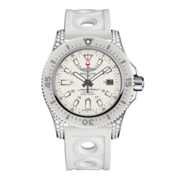 Breitling Superocean 44 Special Stainless Steel / Diamondworks / Hurricane White / Rubber