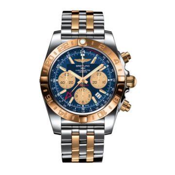 Breitling Chronomat 44 GMT Stainless Steel / Rose Gold / Metallica Blue / Bracelet