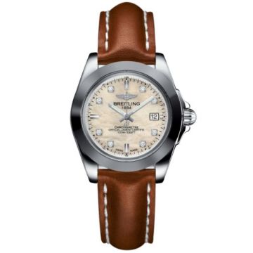 Breitling Galactic 32 Sleek Edition Stainless Steel / Pearl Diamond / Calf