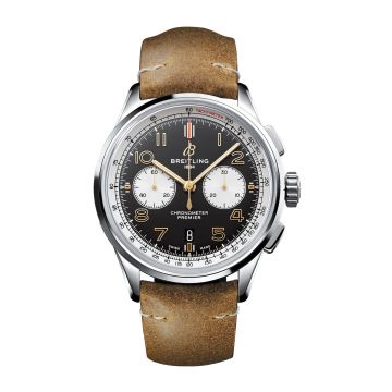 Breitling Premier B01 Chronograph 42 Stainless Steel / Norton Edition  / Nubuck / Pin