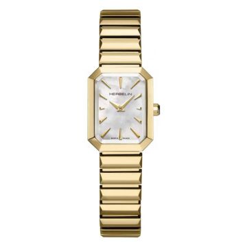 Herbelin Octogone Quartz Nacre Blanche & PVD Or Jaune