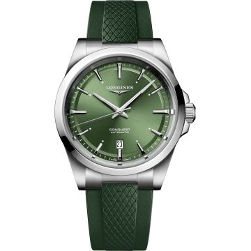 Longines Conquest 41 Stainless Steel / Green / Rubber