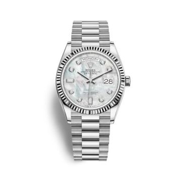 Rolex Day-Date 36 White Gold / Fluted / MOP-Diamond / President