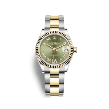 Rolex Datejust 31 Stainless Steel / Yellow Gold / Fluted / Olive - Roman / Oyster