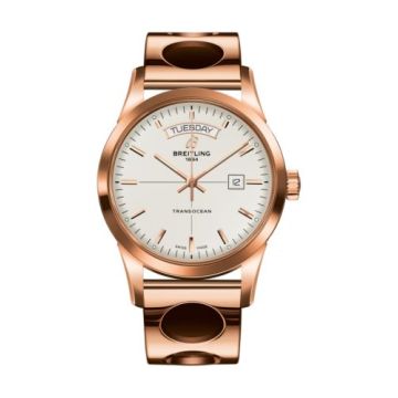 Breitling Transocean Day & Date Red Gold / Silver / Racer
