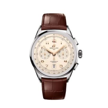 Breitling Premier B01 Chronograph 42 Stainless Steel / Cream / Alligator - Matte
