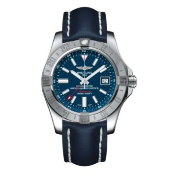 Breitling Avenger II GMT Stainless Steel / Mariner Blue / Calf / Folding