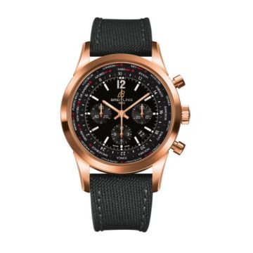 Breitling Transocean Chronograph Unitime Pilot Red Gold / Black / Military