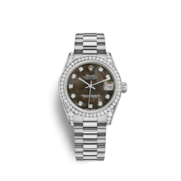 Rolex Datejust 31 White Gold Diamond / President / Black MOP