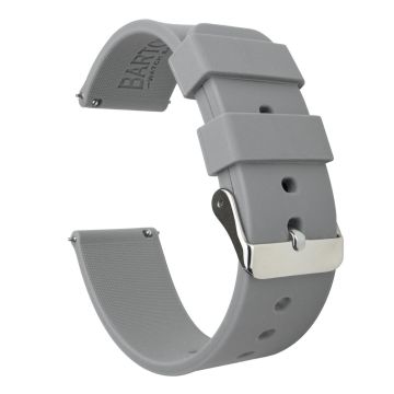 Cool Grey Quick Release Silicone Rubber Watch Band - 18mm